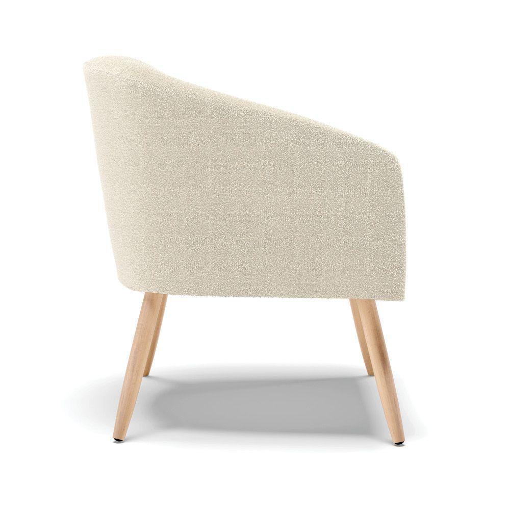 Cadeira Sala De Jantar Pé Palito Natural Kit 2 Stella Bouclê D03 - D\'rossi Cor Bege - 3