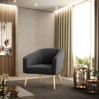 Cadeira Sala De Jantar Pé Palito Natural Kit 2 Stella Bouclê D03 - D\'rossi Cor Grafite - 2