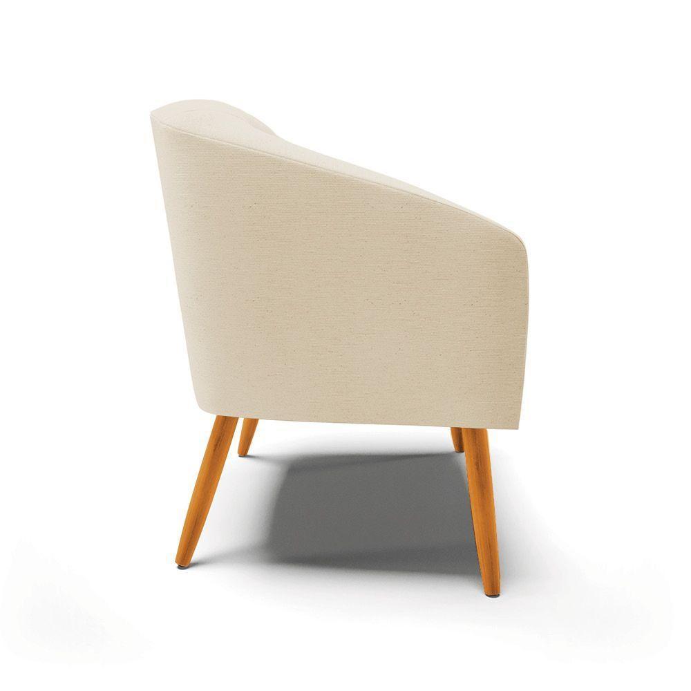 Cadeira Sala De Jantar Pé Palito Castanho Stella Linho D03 - D\'rossi Cor Bege - 3