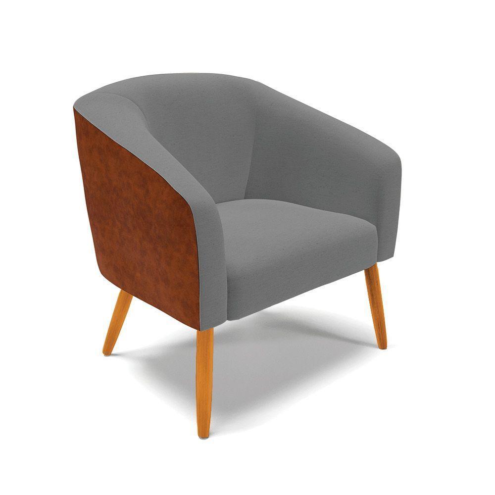 Cadeira Sala De Jantar Pé Palito Castanho Kit 2 Stella Noz/linho D03 - D\'rossi Cor Grafite - 5