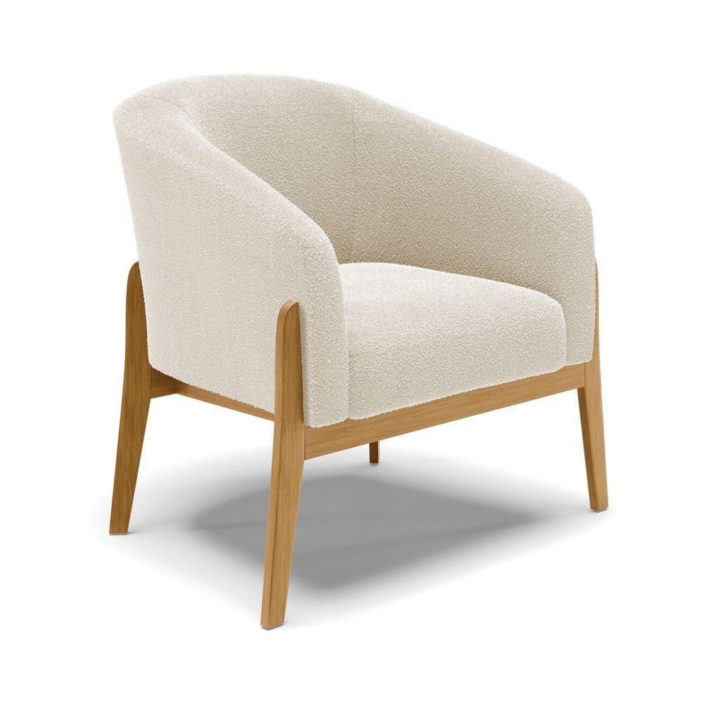 Cadeira Sala De Jantar Base De Madeira Kit 2 Stella Bouclê D03 - D'rossi Cor Bege - 3