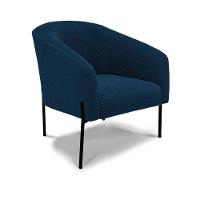 Cadeira Sala De Jantar Pé De Ferro Preto Stella Bouclê D03 - D\'rossi Cor Azul - 1