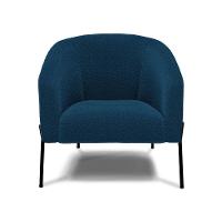 Cadeira Sala De Jantar Pé De Ferro Preto Stella Bouclê D03 - D\'rossi Cor Azul