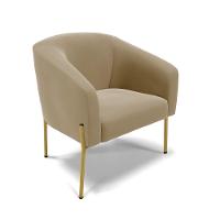 Cadeira Sala De Jantar Pé De Ferro Dourado Stella Suede D03 - D\'rossi Cor Marrom Rato - 1