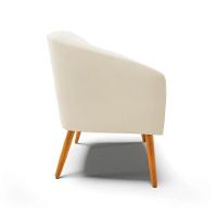 Cadeira Sala De Jantar Pé Palito Castanho Kit 2 Stella Veludo D03 - D\'rossi Cor Bege - 3