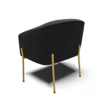 Cadeira Sala De Jantar Pé De Ferro Dourado Stella Suede D03 - D\'rossi Cor Preto - 2