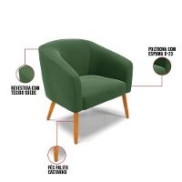 Cadeira Sala De Jantar Pé Palito Castanho Kit 2 Stella Suede D03 - D\'rossi Cor Verde - 6