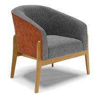 Cadeira Sala De Jantar Base De Madeira Kit 2 Stella Noz/linho D03 - D'rossi Cor Grafite - 3