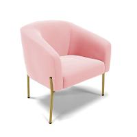 Cadeira Sala De Jantar Pé De Ferro Dourado Kit 2 Stella Suede D03 - D\'rossi Cor Rosa Bebê - 3