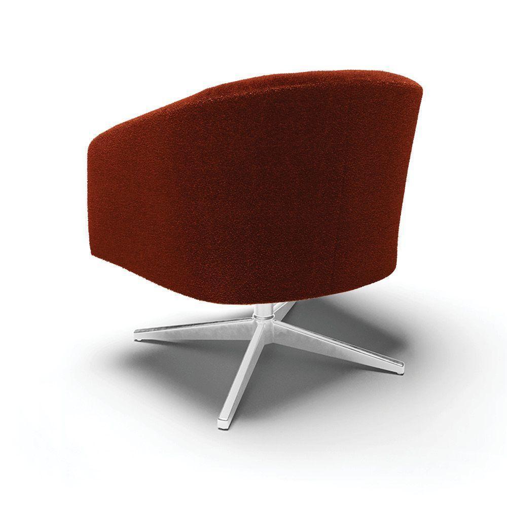 Cadeira Sala De Jantar Giratória Cromada Kit 2 Stella Bouclê D03 - D\'rossi Cor Terra - 3