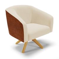 Cadeira Sala De Jantar Giratória Ma30 Kit 2 Stella Noz/linho D03 - D\'rossi Cor Bege