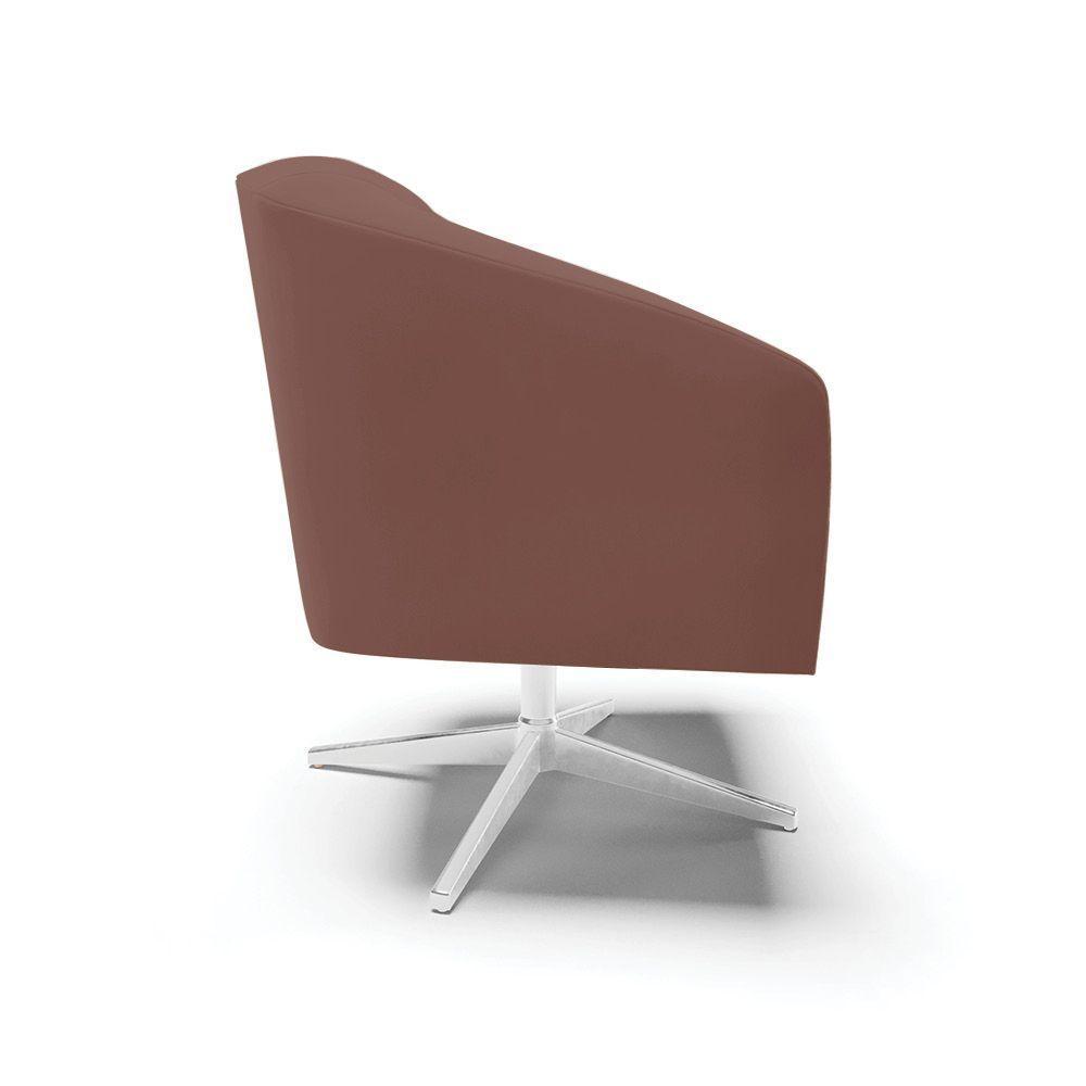 Cadeira Sala De Jantar Giratória Base Cromada Stella Veludo D03 - D\'rossi Cor Rose - 3