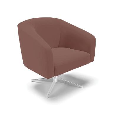 Cadeira Sala De Jantar Giratória Base Cromada Stella Veludo D03 - D\'rossi Cor Rose
