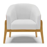 Cadeira Sala De Jantar Base De Madeira Stella Noz/linho D03 - D'rossi Cor Cinza - 3