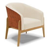 Cadeira Sala De Jantar Base De Madeira Stella Noz/linho D03 - D'rossi Cor Bege - 1