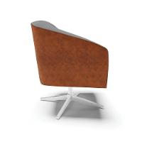 Cadeira Sala De Jantar Giratória Base Cromada Stella Noz/linho D03 - D\'rossi Cor Grafite - 3