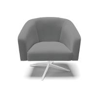 Cadeira Sala De Jantar Giratória Base Cromada Stella Noz/linho D03 - D\'rossi Cor Grafite