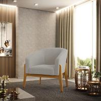 Cadeira Sala De Jantar Base De Madeira Stella Bouclê D03 - D'rossi Cor Cinza - 6