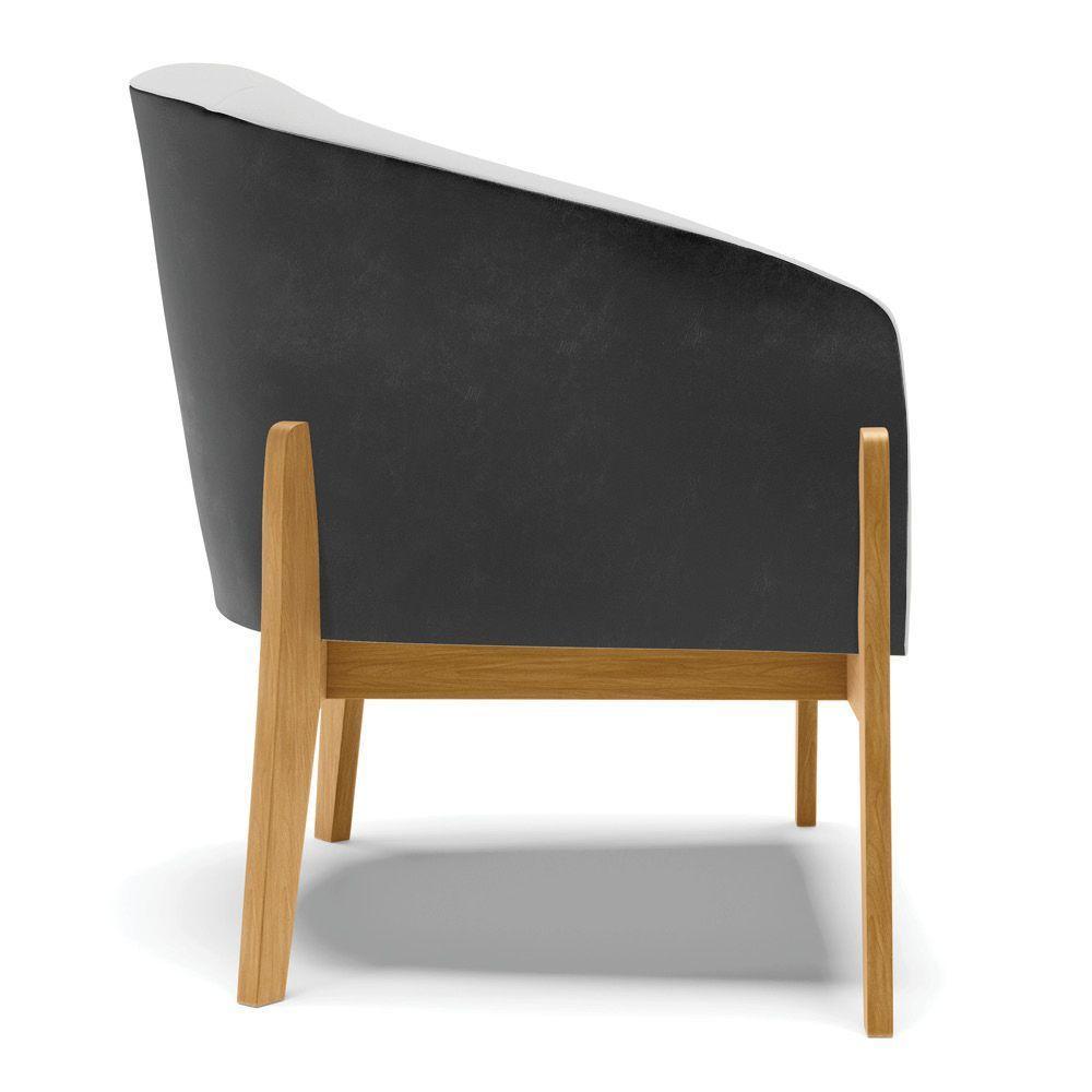 Cadeira Sala De Jantar Base De Madeira Stella Pto/linho D03 - D'rossi Cor Cinza - 2