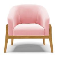 Cadeira Sala De Jantar Base De Madeira Stella Suede D03 - D'rossi Cor Rosa Bebê - 3