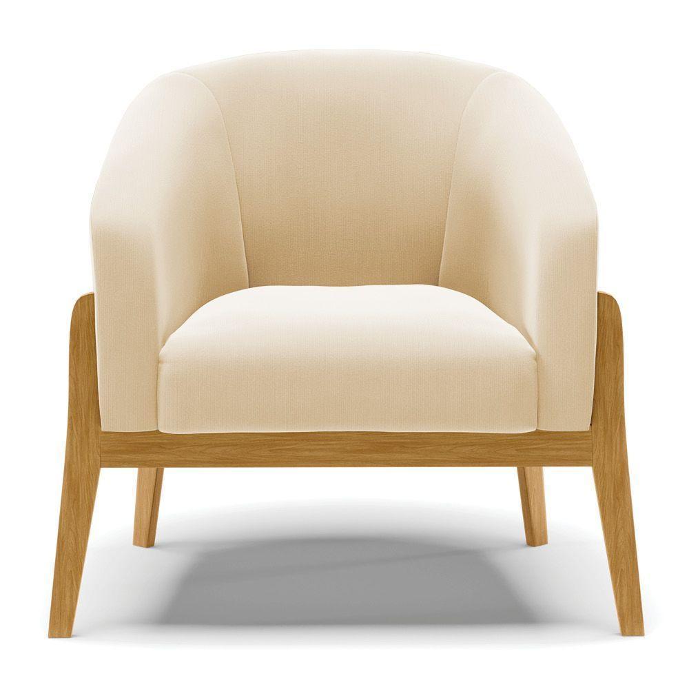 Cadeira Sala De Jantar Base De Madeira Stella Suede D03 - D'rossi Cor Bege - 3