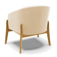 Cadeira Sala De Jantar Base De Madeira Stella Suede D03 - D'rossi Cor Bege