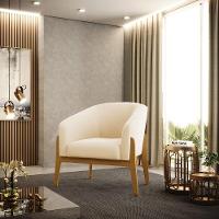 Cadeira Sala De Jantar Base De Madeira Stella Suede D03 - D'rossi Cor Bege - 6