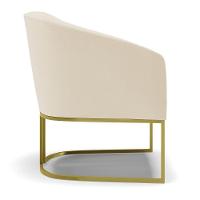 Cadeira Sala De Jantar Base Industrial Dourado Stella Linho D03 - D'rossi Cor Bege - 2