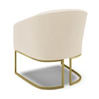 Cadeira Sala De Jantar Base Industrial Dourado Stella Linho D03 - D'rossi Cor Bege