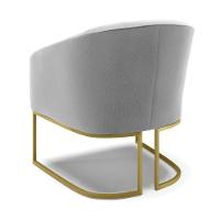 Cadeira Sala De Jantar Base Industrial Dourado Kit 2 Stella Suede D03 - D'rossi Cor Cinza - 5