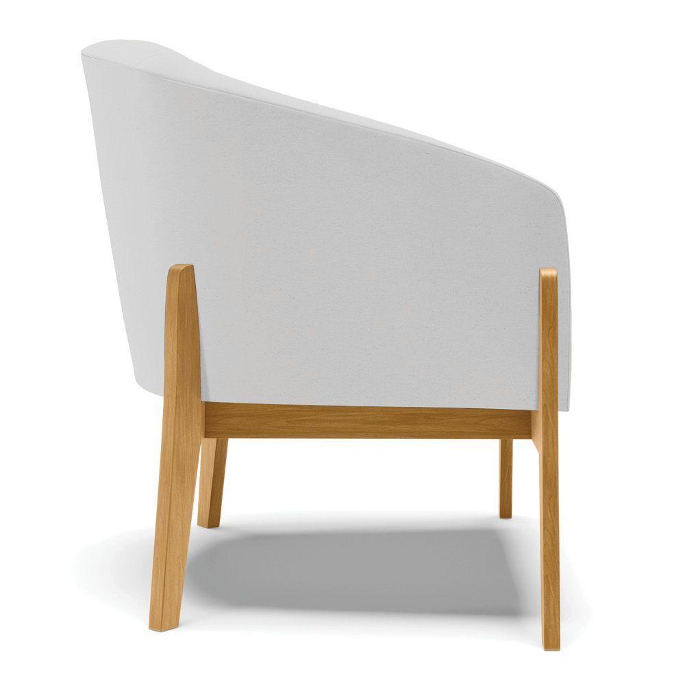 Cadeira Sala De Jantar Base De Madeira Stella Linho D03 - D'rossi Cor Cinza - 2