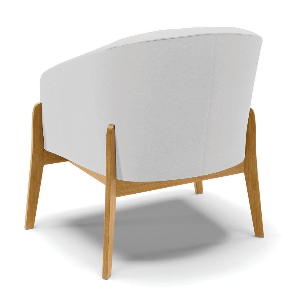 Cadeira Sala De Jantar Base De Madeira Stella Linho D03 - D'rossi Cor Cinza - 4