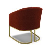 Cadeira Sala De Jantar Base Industrial Dourada Kit 2 Stella Bouclê D03 - D'rossi Cor Terra - 2