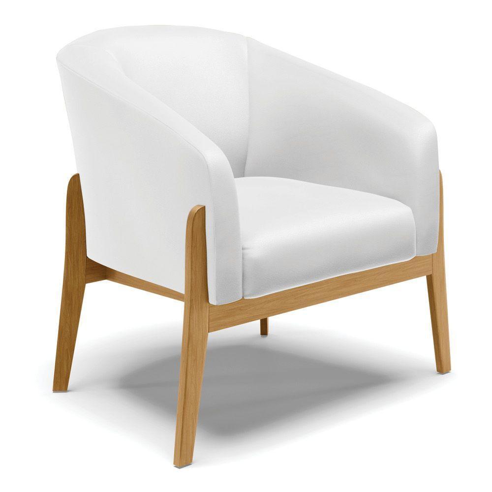 Cadeira Sala De Jantar Base De Madeira Stella Sintético D03 - D'rossi Cor Branco - 1