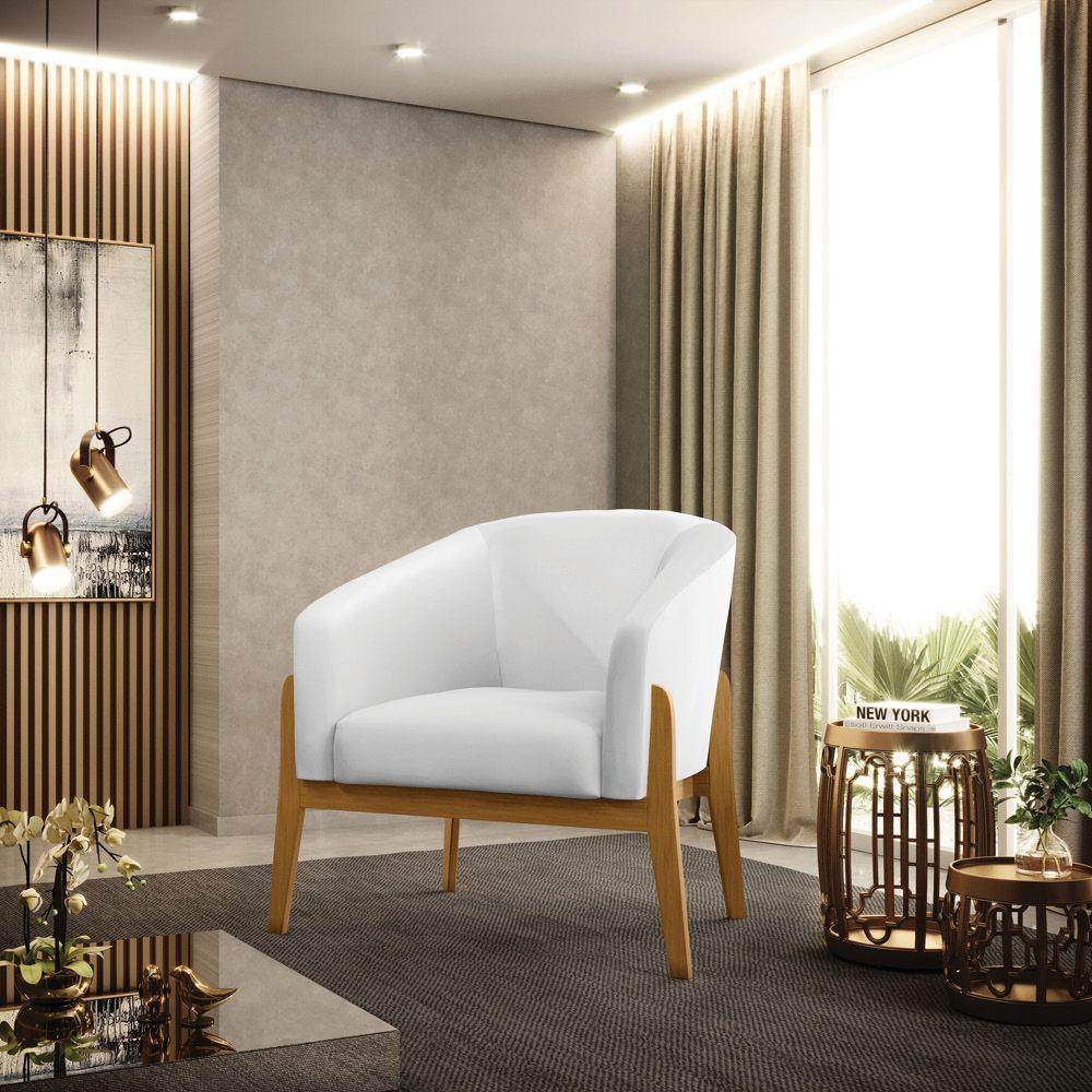 Cadeira Sala De Jantar Base De Madeira Stella Sintético D03 - D'rossi Cor Branco - 6