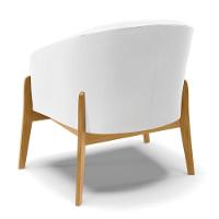 Cadeira Sala De Jantar Base De Madeira Stella Sintético D03 - D'rossi Cor Branco