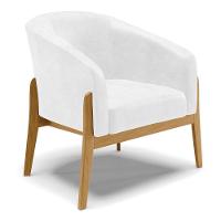 Cadeira Sala De Jantar Base De Madeira Stella Sintético Pu D03 - D'rossi Cor Branco - 1