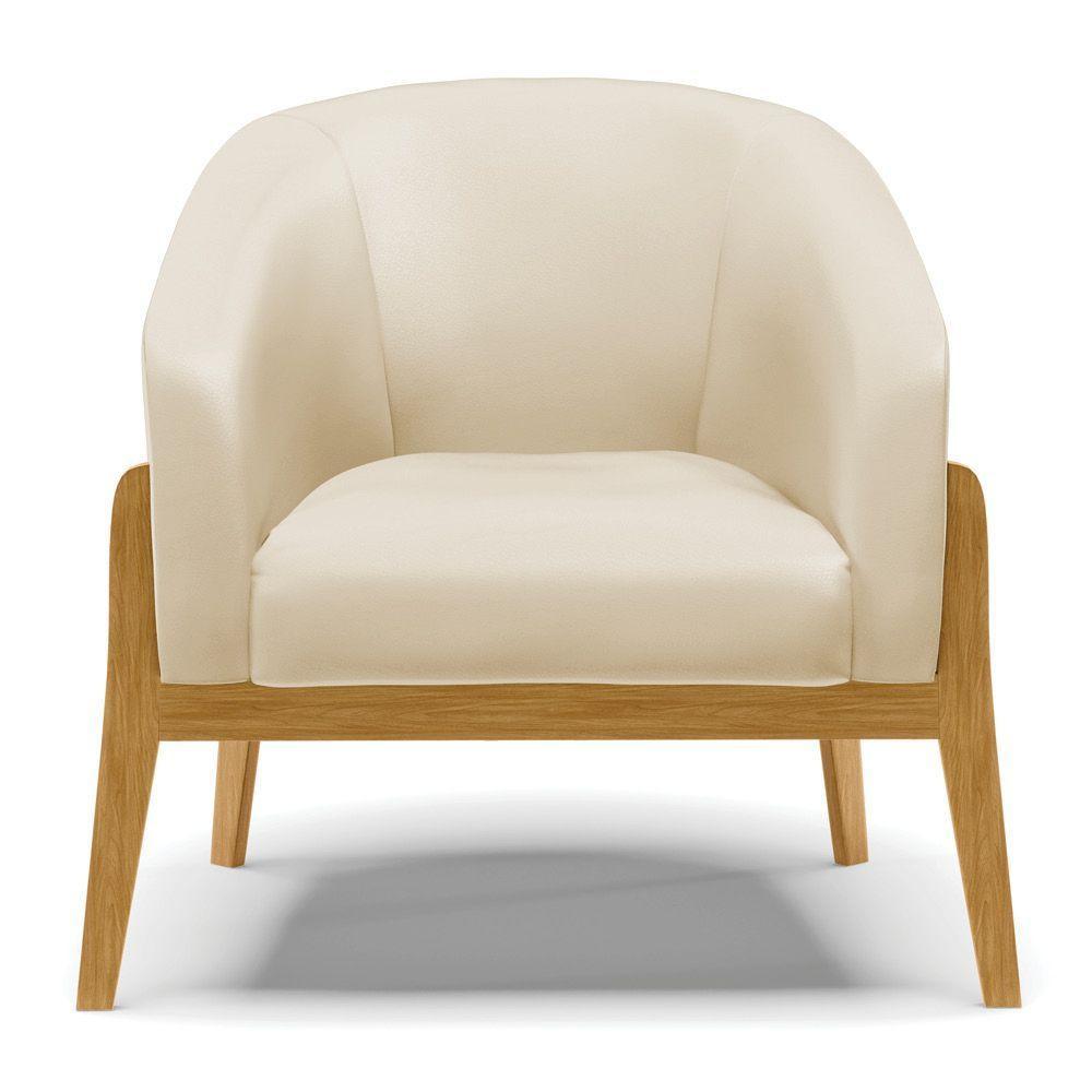 Cadeira Sala De Jantar Base De Madeira Stella Sintético D03 - D'rossi Cor Bege - 3