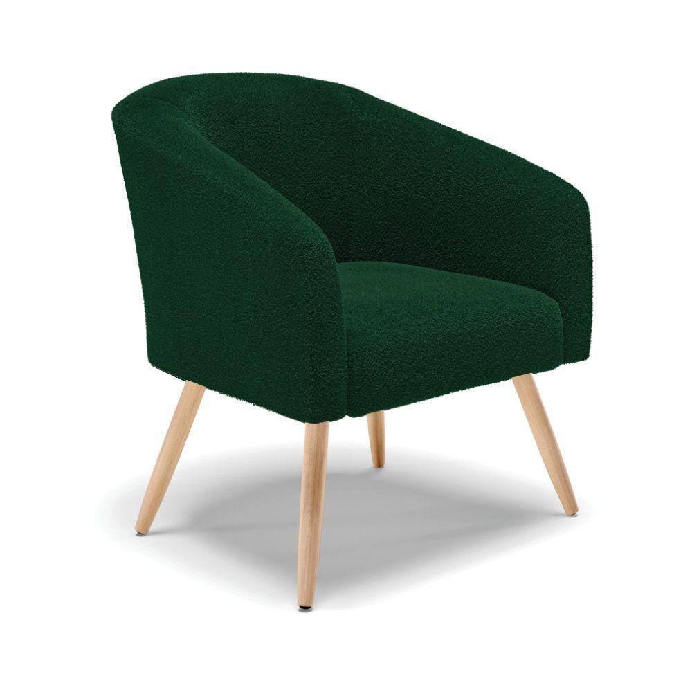 Cadeira Sala De Jantar Pé Palito Natural Kit 2 Stella Bouclê D03 - D'rossi Cor Verde - 3