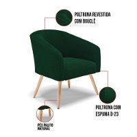 Cadeira Sala De Jantar Pé Palito Natural Kit 2 Stella Bouclê D03 - D'rossi Cor Verde - 6