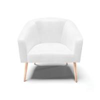 Cadeira Sala De Jantar Pé Palito Natural Kit 2 Stella Sintético Pu D03 - D'rossi Cor Branco