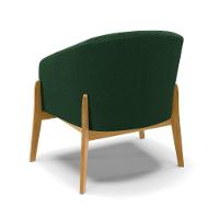 Cadeira Sala De Jantar Base De Madeira Stella Bouclê D03 - D'rossi Cor Verde