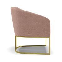 Cadeira Sala De Jantar Base Industrial Dourada Kit 2 Stella Bouclê D03 - D'rossi Cor Rose - 5