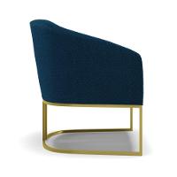 Cadeira Sala De Jantar Base Industrial Dourada Kit 2 Stella Bouclê D03 - D'rossi Cor Azul - 5