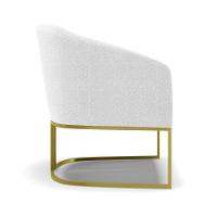 Cadeira Sala De Jantar Base Industrial Dourada Kit 2 Stella Bouclê D03 - D'rossi Cor Off White - 5