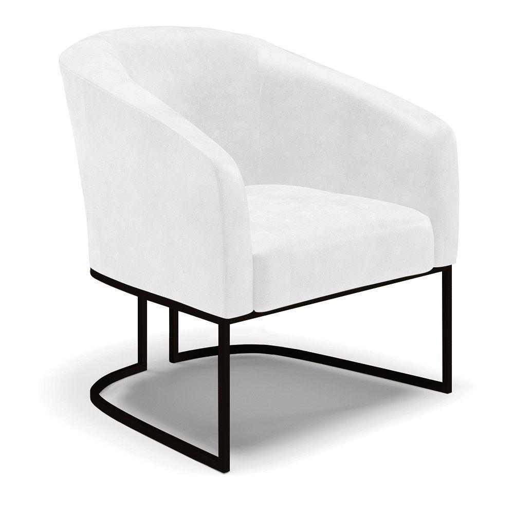 Cadeira Sala De Jantar Base Industrial Preto Stella Sintético Pu D03 - D'rossi Cor Branco - 1