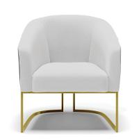 Cadeira Sala De Jantar Base Industrial Dourada Stella Pto/linho D03 - D'rossi Cor Cinza - 3