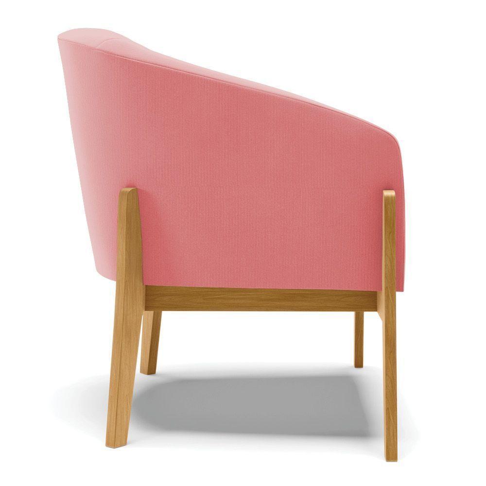 Cadeira Sala De Jantar Base De Madeira Stella Suede D03 - D'rossi Cor Rose - 2