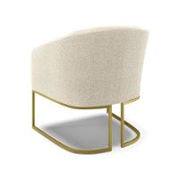 Cadeira Sala De Jantar Base Industrial Dourada Stella Bouclê D03 - D'rossi Cor Bege - 2