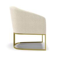 Cadeira Sala De Jantar Base Industrial Dourada Stella Bouclê D03 - D'rossi Cor Bege